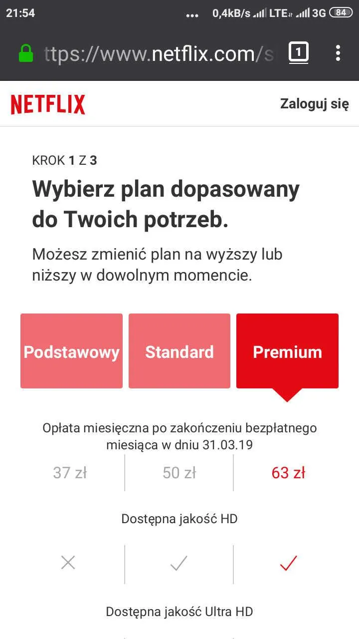 Koszty Netflix w Polsce